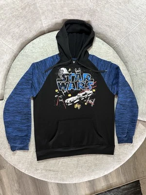 Sudadera con capucha para hombre STAR WARS negra/azul MILLENIUM FALCON - extra grande Foto 1 de 4