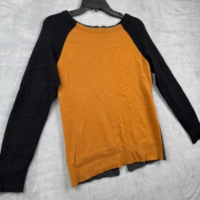 Suéter Neiman Marcus Cashmere Collection Para Mujer Naranja Negro Gris Talla S Foto 1 de 4