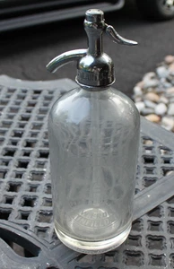 Queen City Bottling Co Plainfield NJ Clear Glass Seltzer Bottle 26oz - Picture 1 of 11
