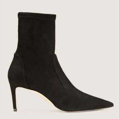 Botas Stuart Weitzman Talla 7 Botín Eléctrico Gamuza Cuero Punta en Negro NUEVAS Foto 1 de 4