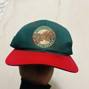 Vtg Minnesota Wild Sports Specialties Hat Cap SnapBack Hockey NHL Green Red OSFA - Picture 1 of 12