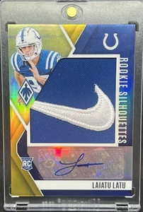 Laiatu Latu Rookie Auto Nike Swoosh Patch Tag Logo 2024 Phoenix Gold #/10 Colts - Picture 1 of 2