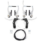 Silver Mountain Bike Alloy Levers V Brakes Cables (Front+Rear) Caliper Full Set