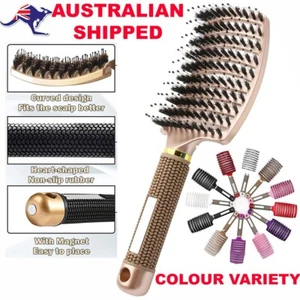 Detangling Nylon Bristle Brush Detangle Hairbrush Smooth Head Scalp Massage Comb - Picture 1 of 18