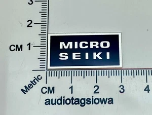 Micro Seiki Silver Logo Badge For Dust Cover Custom Made Metal 30mm x 15mm - Picture 1 of 5