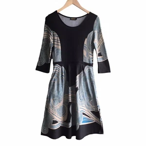 REBORN Boho Remolino Ligero Suéter Vestido Bolsillos Aqua Elástico Talla L Para Mujer - Imagen 1 de 15