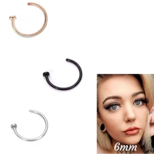 6 mm (B S G) Nasenring Chirurgenstahl Reifen Lippenringe kleine dünne Körperpiercing. - Bild 1 von 7