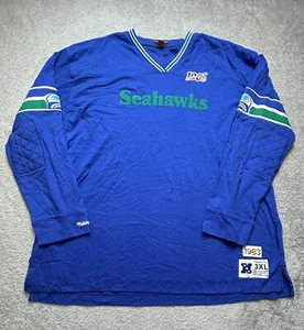Mitchell & Ness Royal Seattle Seahawks NFL 100 Team Inspired Long Sleeve 3XL - Picture 1 of 5