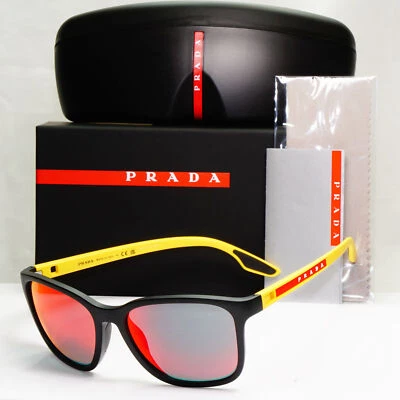 Prada Black Yellow Sunglasses Mirror Chameleon Square PS02WS SPS 02W 08W-08F - image 1 of 4