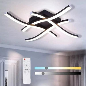 48W Dimmable Modern LED Ceiling Lights Chandelier Living Room Bedroom Lights - Picture 1 of 7