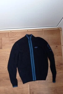 Aeronautica Militare Multicolor Stripe Full Zip Big Logo Sweater Size S - Picture 1 of 6