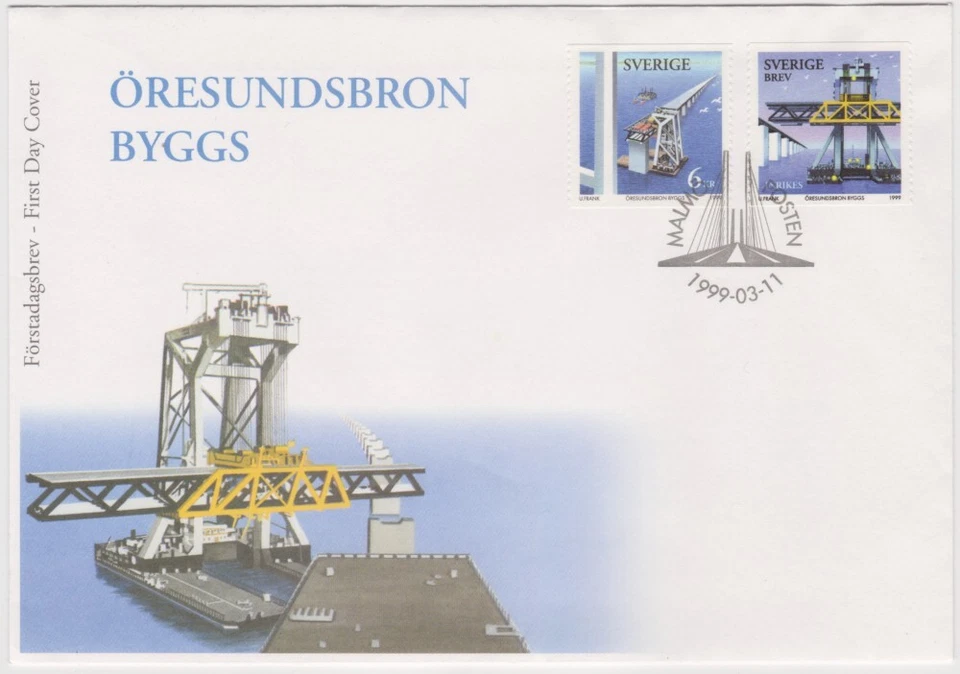 Sweden FDC 1999, Construction of Oresund Bridge between Sweden and Denmark - Image 1 of 1