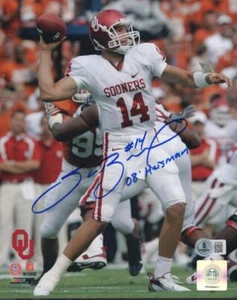 SAM BRADFORD SOONERS HEISMAN 90 SIGNED HANDSIGNIERT 8X10 FOTO BECKETT AUTH - Bild 1 von 1