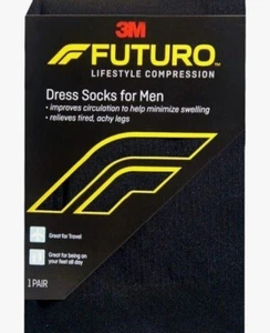 3M Futuro Lifestyle Men's Black Firm Compression Dress Socks Size: M - Picture 1 of 3