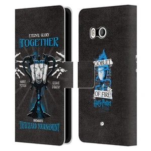 OFFICIAL HARRY POTTER GOBLET OF FIRE I LEATHER BOOK CASE FOR HTC PHONES 1 - Picture 1 of 7