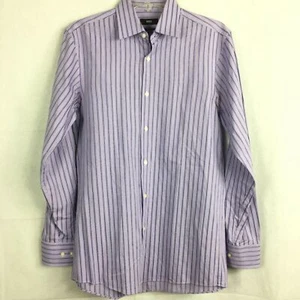 Camisa Hugo Boss Para Hombre Talla 15 32 33 Púrpura Rayas Ajuste Afilado Manga Larga Abotonada - Imagen 1 de 9