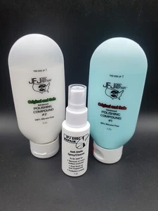 JFJ Easy Pro BLU & WHITE POLISH COMPOUND 5 OZ ciascuno + spray mai usato - Foto 1 di 1