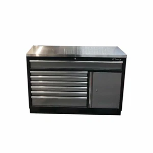 1.4M 7 Black/Grey drawer and 1 Cupboard Heavy Duty Metal Tool - S-GB7D136G - Picture 1 of 5