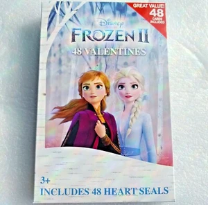 Frozen 2 Anna Elsa Valentinstag Karten-Kit 48 Stück mit herzförmigen Siegeln KOSTENLOSER VERSAND - Bild 1 von 7