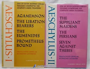 AESCHYLUS I & AESCHYLUS II: VG+ Modern Library HCs/DJs 89107 - Picture 1 of 4