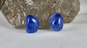 Blue Sapphire Gemstone Loose Natural Certified 34.83 Ct Cabochon Pair Earring - Bild 1 von 8