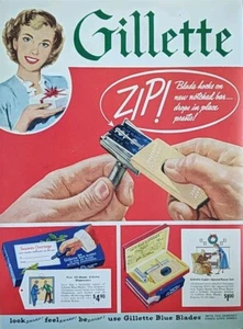 1948 vintage Gillette Zip print Ad.  - Picture 1 of 1