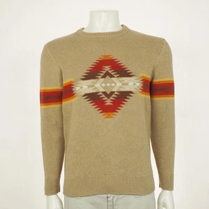 Pendleton Mission Trails Sweater Mens Small Brown Cotton Aztec Navajo Pullover - Picture 1 of 4
