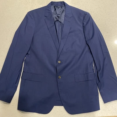 Bonobos Lanificio Comero Flexo Slim Fit Wool Cotton Sport Coat Mens 44L Blue - Image 1 of 4