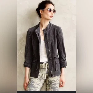 Anthropologie Saturday Sunday graue Baumwoll-Militärjacke Größe Small P0971 - Bild 1 von 15