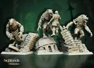 Werewolves - Werewolf - Highlands Miniature - Undead - Fantasy 28mm 32mm - Picture 1 of 1