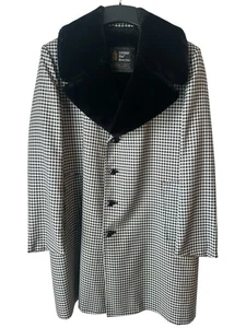 London Fog Houndstooth Trench Coat Vintage 40 Regular Beautiful Coat - Picture 1 of 20