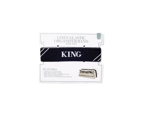 Target Lino Elastico Organizzatore Fascia per Set Lenzuola King - Nero - Set di 2 - NUOVO - Foto 1 di 11