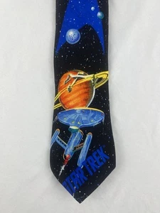 VTG 1994 100% Silk RM Style Star Trek Starship Enterprise Klingon Encounter Tie - Picture 1 of 8