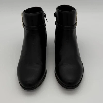 Botines LC Roth negros para mujer talla 8M, detalle dorado cierre de cremallera Foto 1 de 4