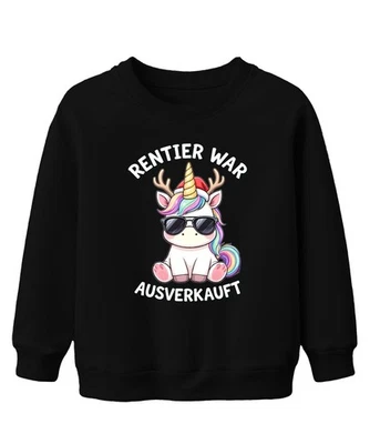 PRINTERA Rentier ausverkauft Einhorn Weihnachten Weihnachtsmütze Geschenk Unisex Kinder S