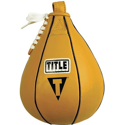 Title Boxing Leather Speed Bag - XS - Yellow - (5" x 8") - Image 1 of 4