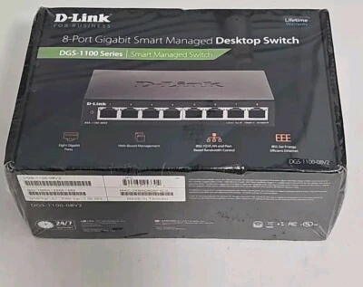 D-Link DGS-1100-08V2 8-Port Smart Managed Desktop Switch 8GbE Ports L2, VLANs - Image 1 of 4