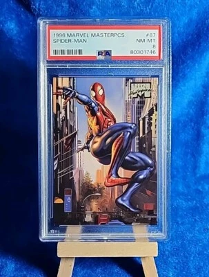 1996 Fleer Marvel Masterpieces Genesis #87 PSA 8 Boris Vallejo Spiderman Rare  - Image 1 of 4