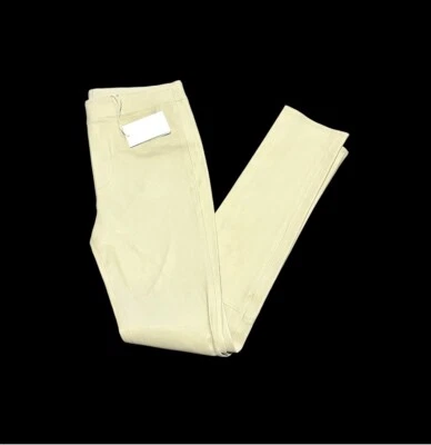 Женские кремовые эластичные кожаные брюки Helmut Lang размер 10. НОВЫЙ С ЯРЛЫКАМИ - Изображение 1 из 4