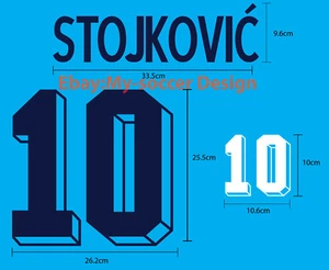 STOJKOVIC' #10 YUGOSLAVIA Away World Cup 1994 VELVET FLOCK NAME NUMBER PRINT - Picture 1 of 5