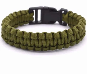 Unisex Thin Braided Cobra Weave Plastic Buckle Survival Bracelet - Picture 1 of 13