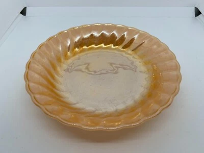 Plato para servir lateral Fire King Anchor Hocking cuenco pequeño melocotón brillo remolino concha Foto 1 de 4