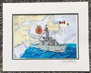 HMCS Irokesen DDG 280 Kunstdruck Kanada Zerstörer Marine Schiff Veteran Geschenk Halifax - Bild 1 von 4