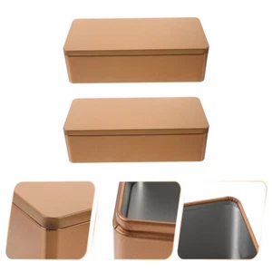 2 Pcs Iron Box Gift Wedding Candy Tins Boxes for Cookies Packaging - Picture 1 of 12