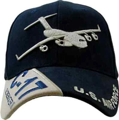 NEW AIR FORCE C-17 GLOBEMASTER EMBROIDERED USAF NAVY BLUE HAT CAP - Image 1 of 3