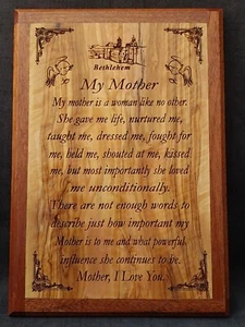 olive wood the best gift for mothers day hand made hanging wall from holy land - Picture 1 of 3
