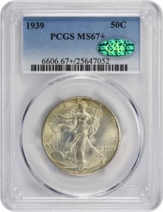 1939 Walking Liberty Silver Half Dollar MS67+ PCGS (CAC) - Picture 1 of 4