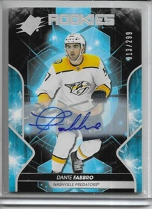 2019-20 SPX Base Rookie Auto #86 Dante Fabbro RC #113/299 Nashville Predators - Picture 1 of 2