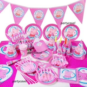 New Peppa Pig Birthday Party Supplies Balloon Bag Tableware Plate Napkin Decors. - Picture 1 of 25