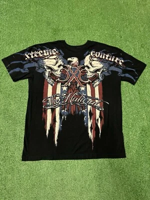 Camiseta Negra De Colección Y2K Xtreme Couture 2XL MMA Natural Randy Couture Cyber Grunge Foto 1 de 4
